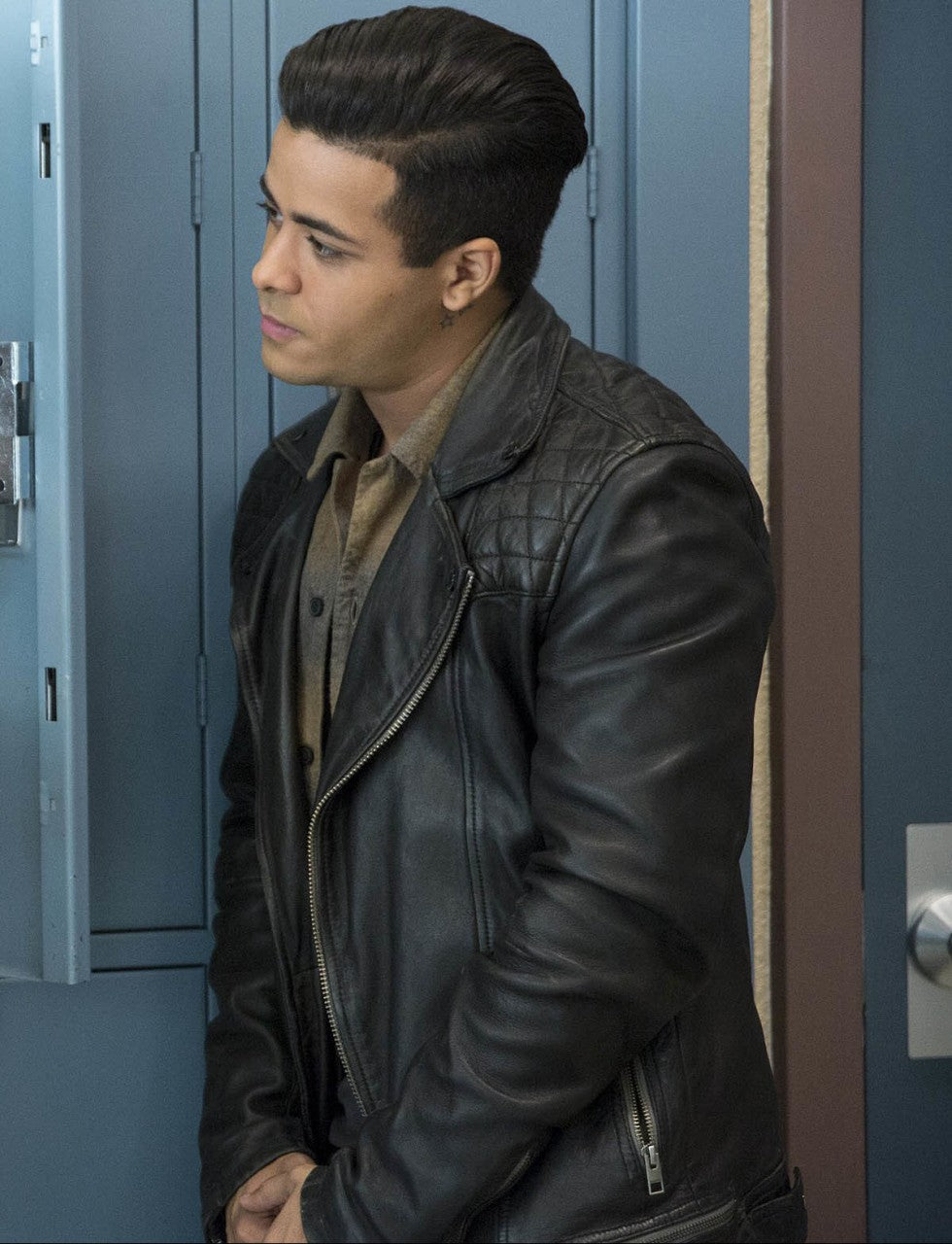 13 REASONS WHY TONY PADILLA Black Leather JACKET