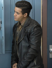 13 REASONS WHY TONY PADILLA Black Leather JACKET