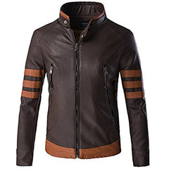 Glestore Mens PU Leather Jacket PY1001 Logans Motorcycle Jackets S-3XL