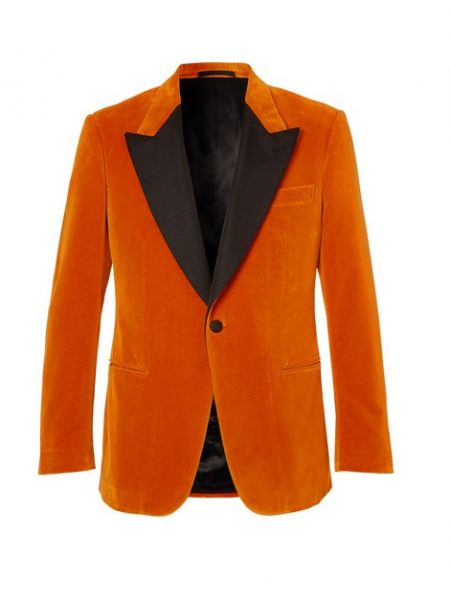 Kingsman Taron Egerton Orange Tuxedo