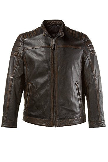 JP 1880 Men's Big & Tall Iconic Leather Biker Jacket 711465