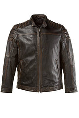 JP 1880 Men's Big & Tall Iconic Leather Biker Jacket 711465