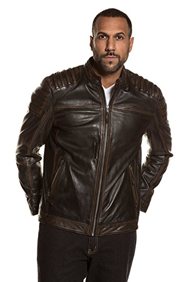 JP 1880 Men's Big & Tall Iconic Leather Biker Jacket 711465