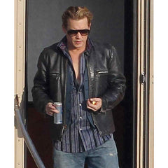 Charles Mortdecai Movie Johnny Depp Black Leather Jacket