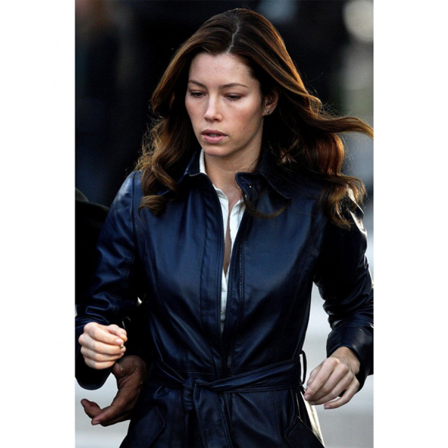 The A Team Jessica Biel Leather Trench Coat