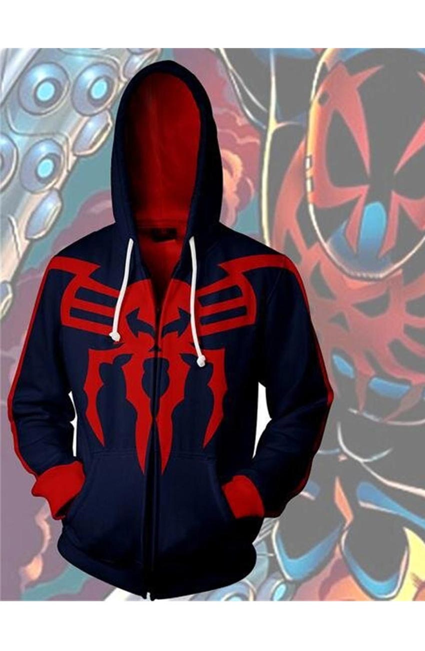 Red and Blue Spiderman Cosplay Cotton Hoodie