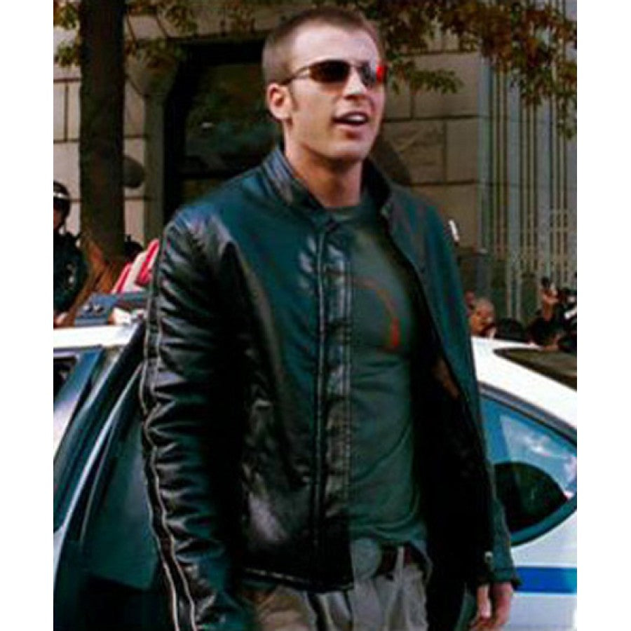 Chris Evans Fantastic Four Black Leather Jacket