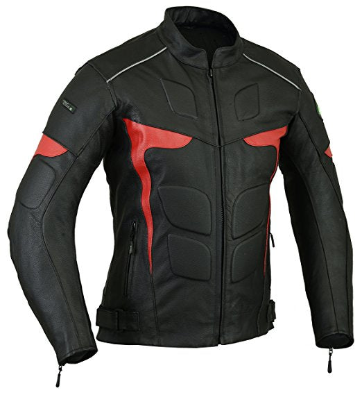 RIDEX Mens LJ-2R Biker Motorbike Motorcycle Leather Jacket CE Armours