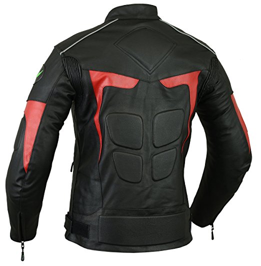 RIDEX Mens LJ-2R Biker Motorbike Motorcycle Leather Jacket CE Armours