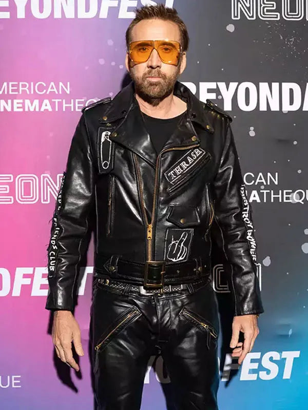 Beyond Fest Nicolas Cage 2023 Leather Jacket