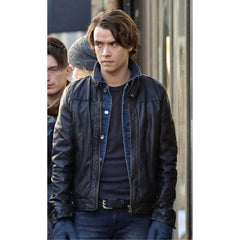 Jamie Blackley If I Stay Film Adam Black Leather Jacket