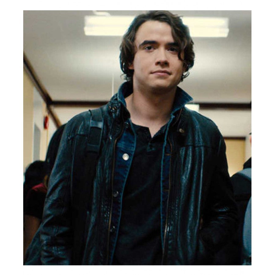 Jamie Blackley If I Stay Film Adam Black Leather Jacket