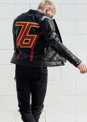 Men's Soldier 76 Jet Black Real Leather Jacket