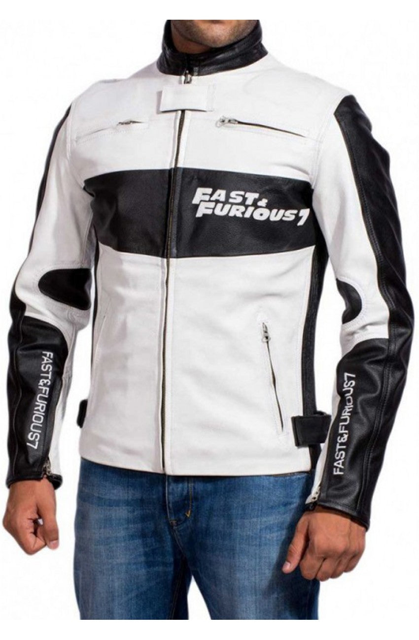 Fast and Furious 7 Movie Dominic Toretto Racer Leather Jacket