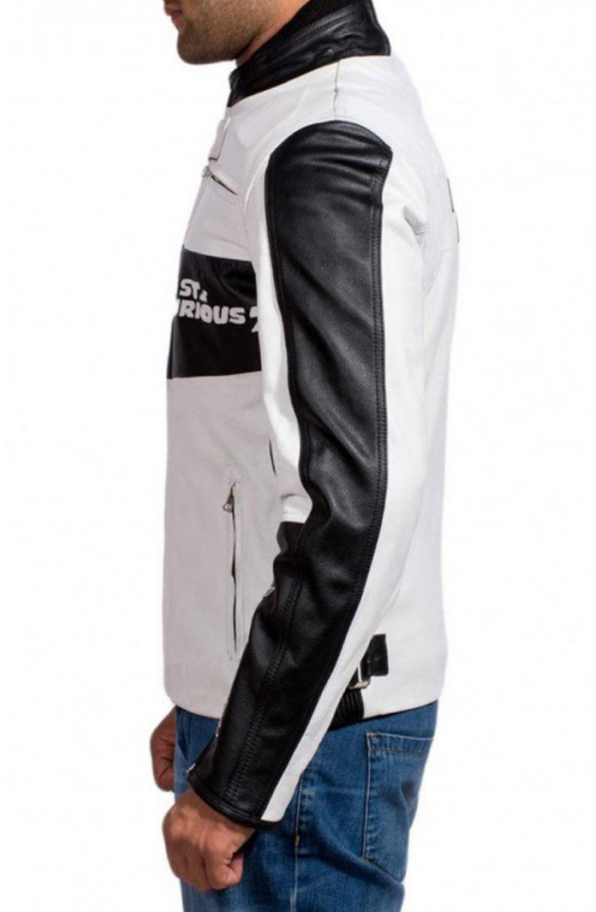 Fast and Furious 7 Movie Dominic Toretto Racer Leather Jacket