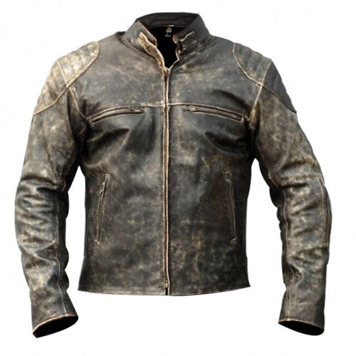 Men’s Antique Vintage Distressed Retro Motorcycle Leather Jacket