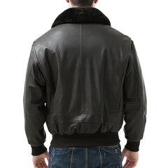 Black Winter Shearling Jacket For Men