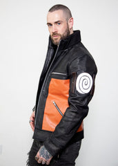 Men's Shippuden Uzumaki Real Leather Jacket