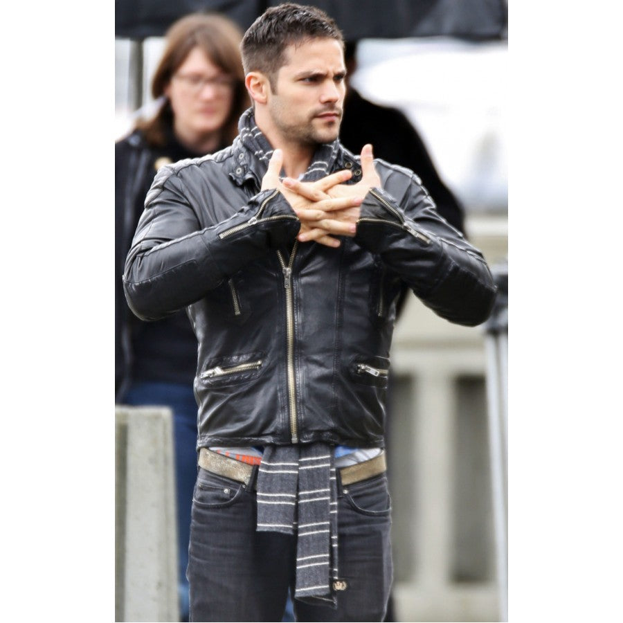 Brant Daugherty Black Leather Jacket