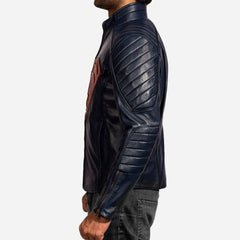 Superman Man Of Steel Blue Leather Jacket