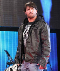 AJ Styles Leather Jacket with Hoodie