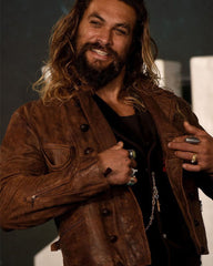 Justice League Aquaman Brown Leather Jacket