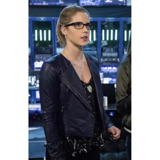 Emily Bett Rickards Arrow Season 5 Leather Jacket