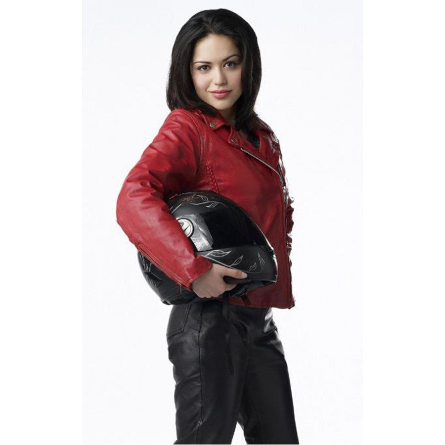 Alyssa Diaz Ben 10 Alien Swarm Elena Validus Biker Leather Jacket