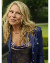 Landman S02 Ali Larter Purple Crop Leather Jacket