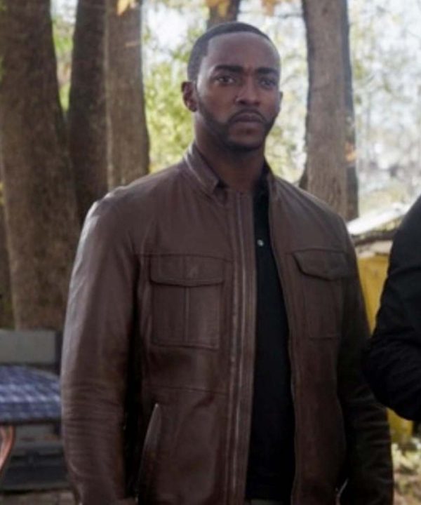 Sam Wilson Brown Leather Jacket