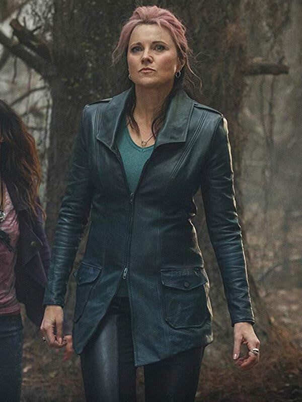 Lucy Lawless Leather Trench Coat