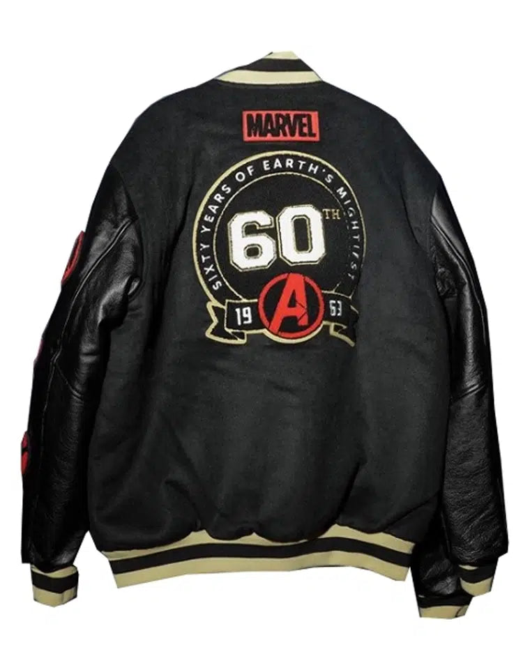 Avengers 2024 Black Varsity Leather Jacket