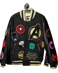 Avengers 2024 Black Varsity Leather Jacket