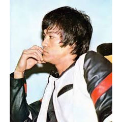 Bruce Lee Vintage White Leather Jacket