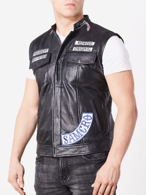 Jax Teller Sons Of Anarchy Black Leather Vest