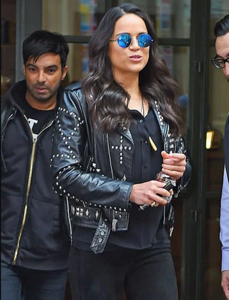 Michelle Rodriguez Black Studded Leather Jacket