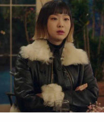 Kim Da-Mi Leather Fur Jacket