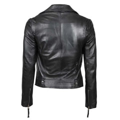 Black Genuine Leather Jacket For Women