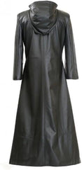 Kingdom Game Heart Anime Costume Coat - Classic Black Hoodie Long Genuine Leather Coat