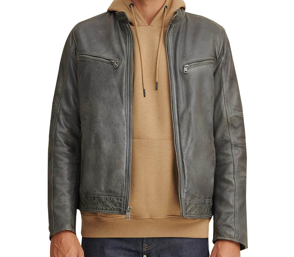 Brent Leather Moto Jacket For Men