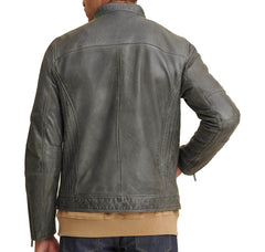 Brent Leather Moto Jacket For Men