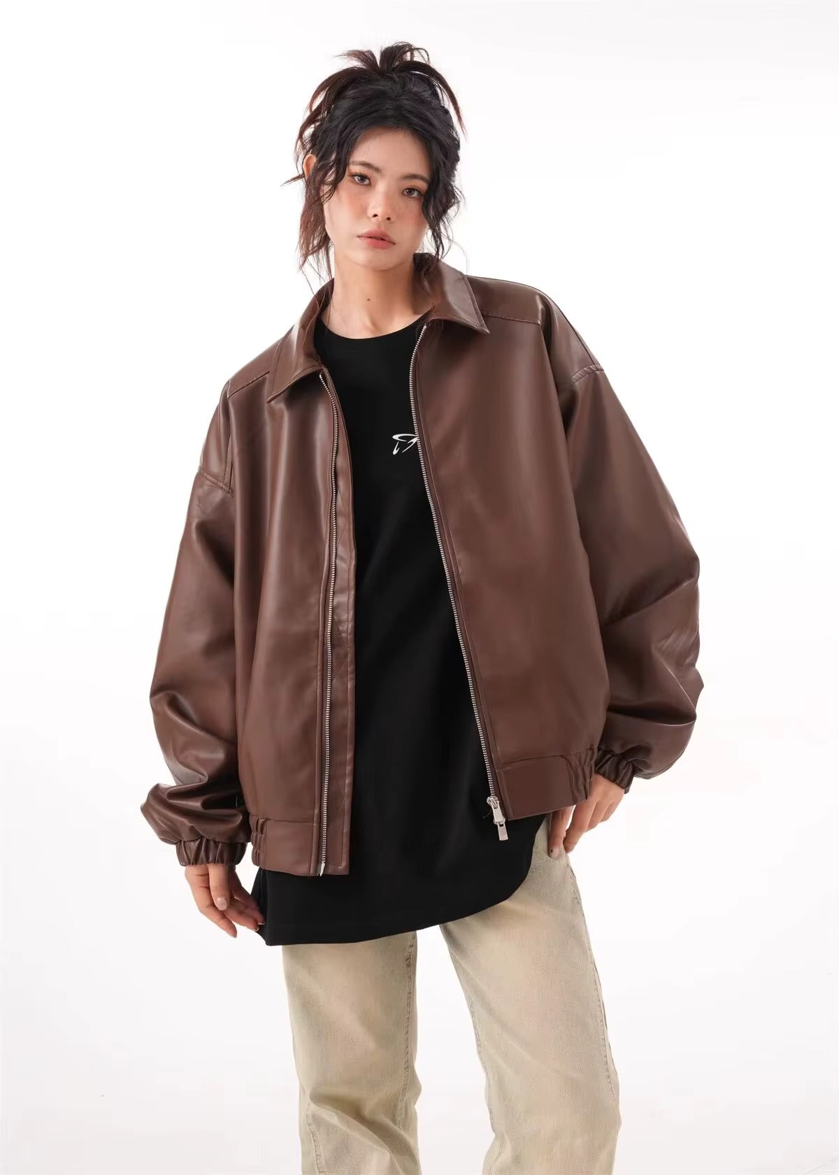 Brown Jacket Women Leather