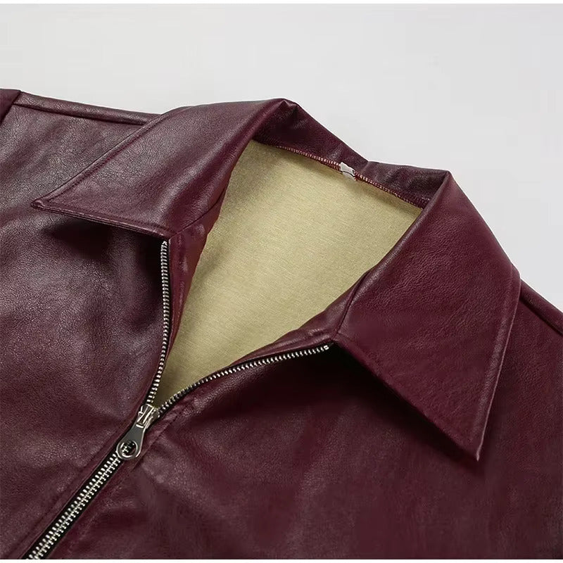 Burgundy Biker Jacket