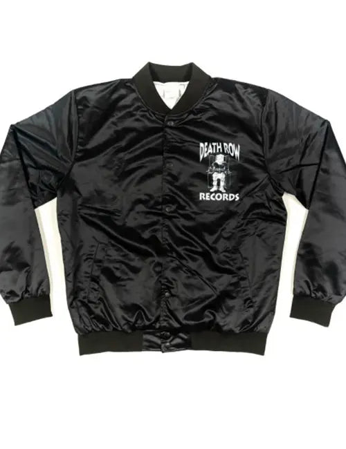 Death Row Records Unisex Black Varsity Satin Bomber Jacket