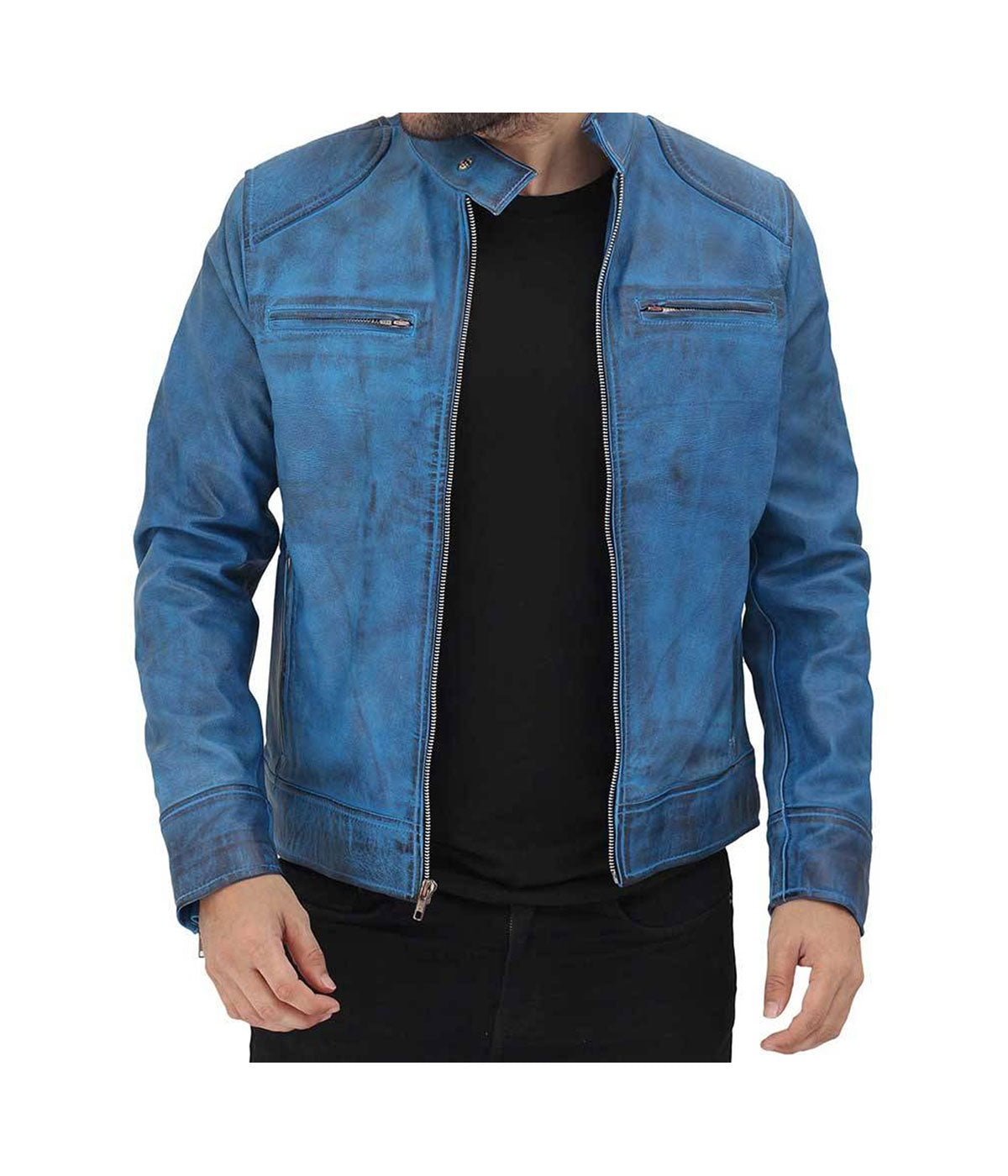 Cafe-Racer-Dodge-Sky-Blue-Leather-Jacket