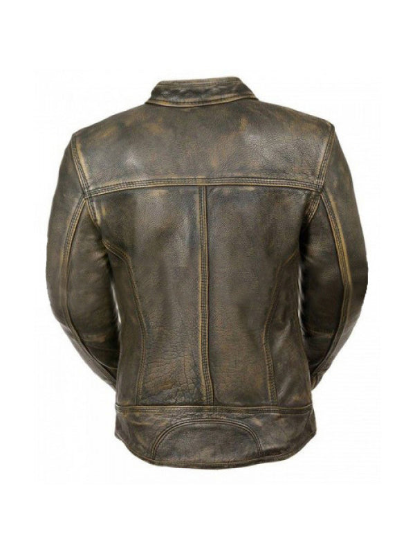 Cafe Racer Vintage Triple Stitch Women Jacket