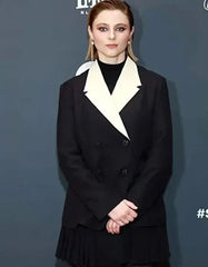 Eileen 2023 Thomasin McKenzie Double Breasted Black Blazer