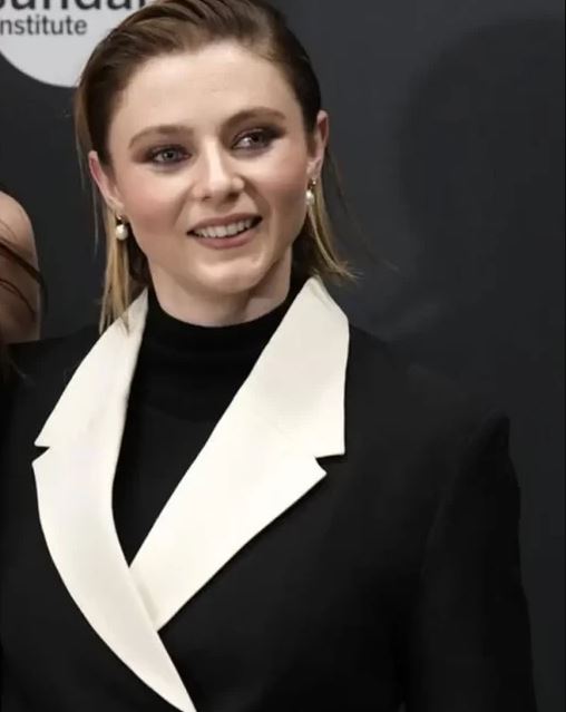 Eileen 2023 Thomasin McKenzie Double Breasted Black Blazer