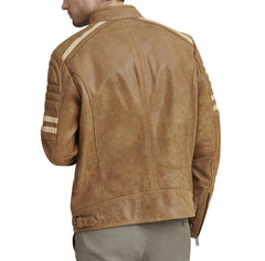 Carl Moto Jacket with Chest Stripe