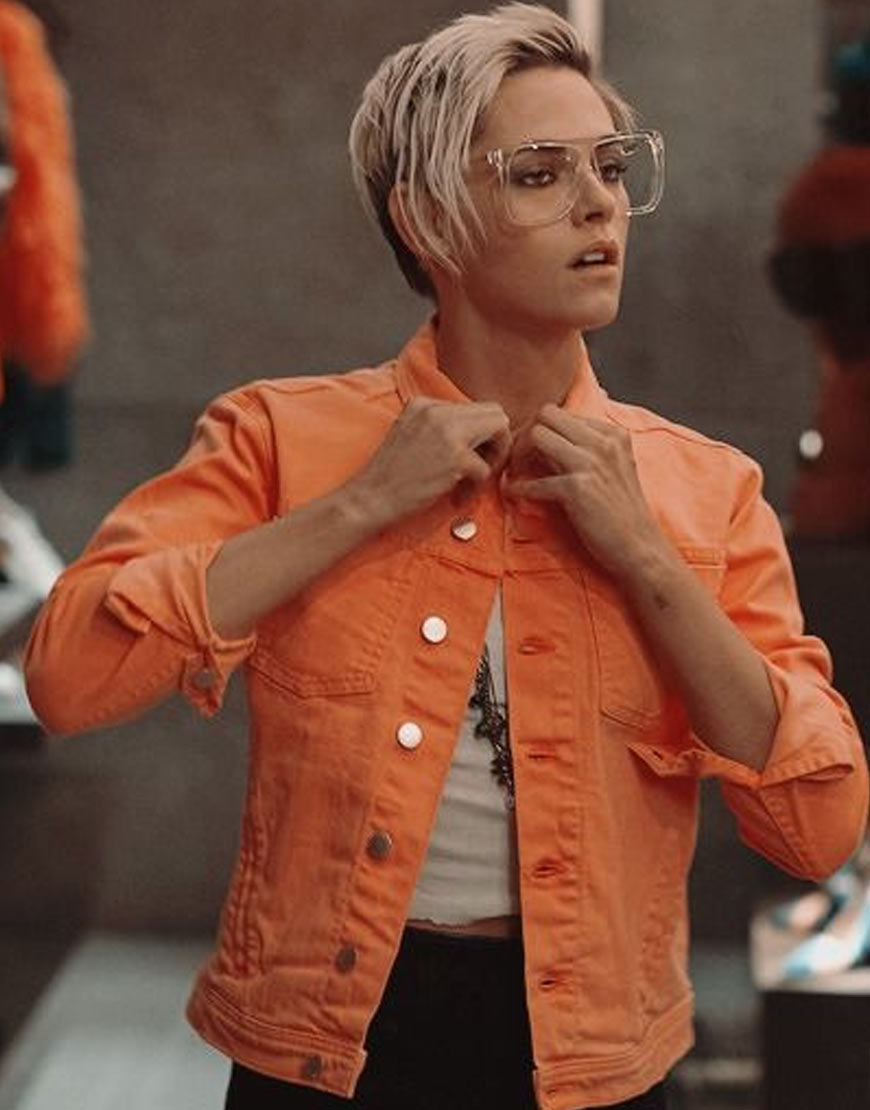 Charlie’s Angels Kristen Stewart Neon Orange Denim Jacket